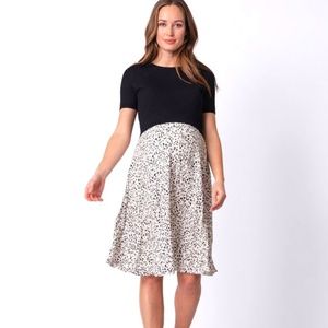 Seraphine Maternity Black and White Dress